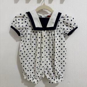 Vintage Good Lad Polka Dot Bubble Romper 12 months